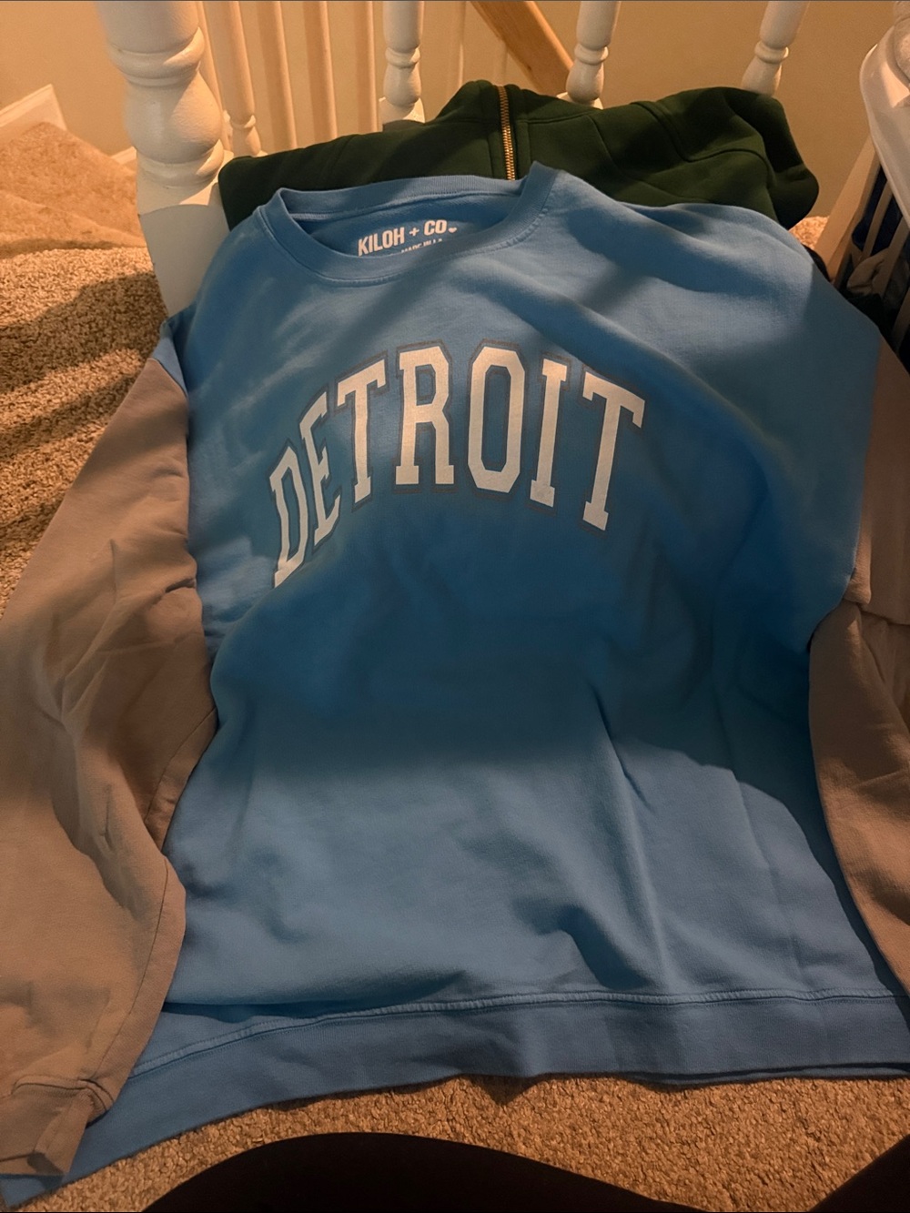 Kiloh & Co Detroit Colorblock Sweatshirt - Light Blue & Gray